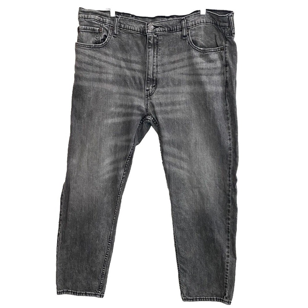 Levi's 501 Original Jeans Mens 44x32 Gray Denim Medium Wash Whiskers Detail